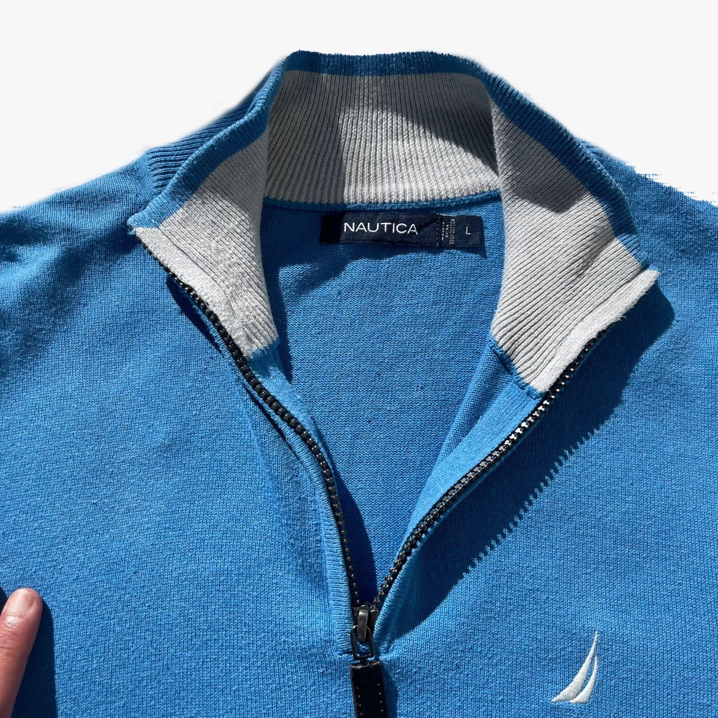 Nautica Jersey 1/4 Zip Blue - L