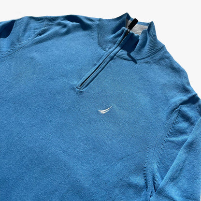 Nautica Jersey 1/4 Zip Blue - L