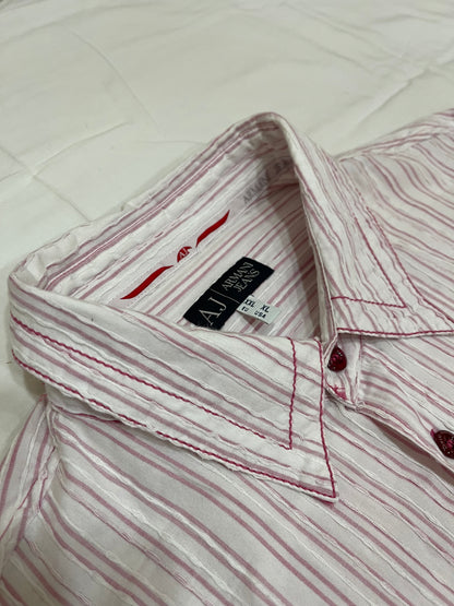 Armani Jeans White Pink Shirt - XL