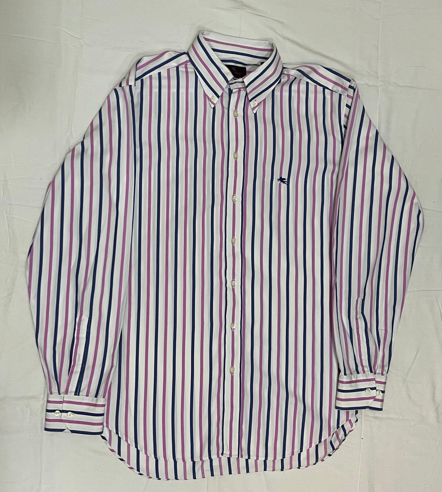 Etro White Navy Pink Shirt - L