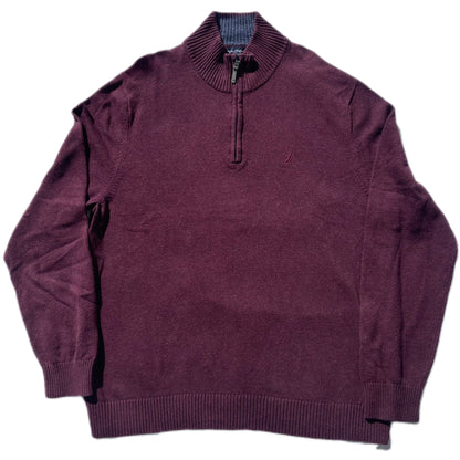 Nautica Jersey 1/4 Zip Burgundy - L