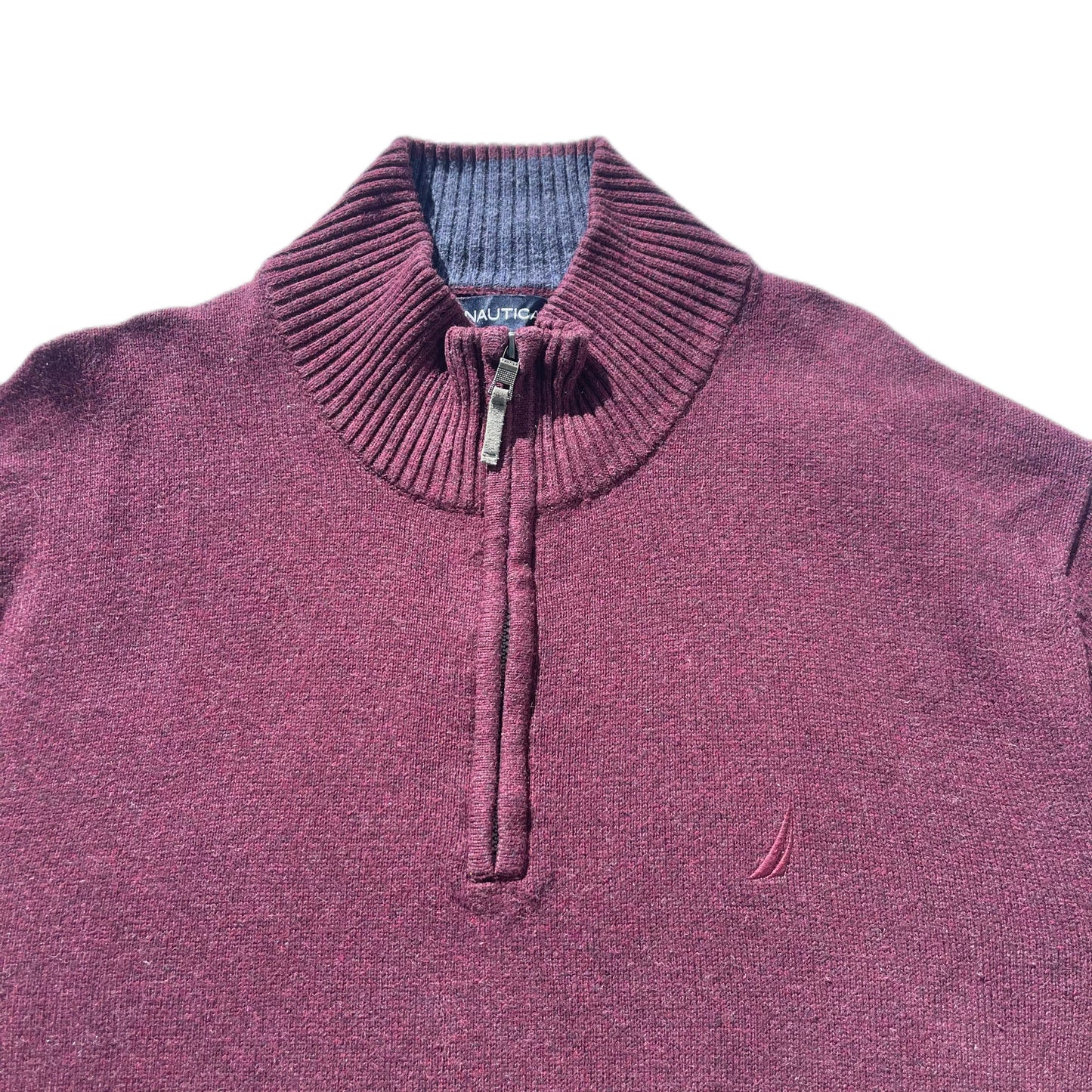 Nautica Jersey 1/4 Zip Burgundy - L