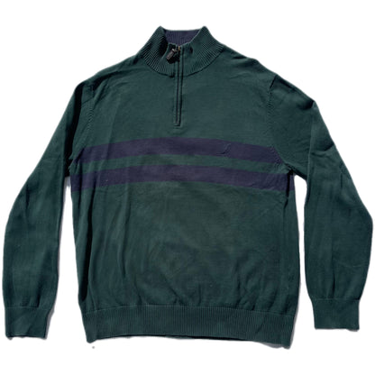 Nautica Jersey 1/4 Zip Pine Green Navy - L