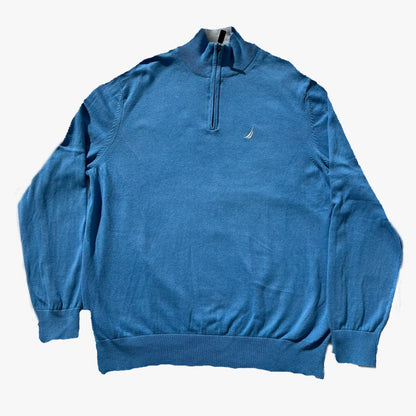 Nautica Jersey 1/4 Zip Blue - L